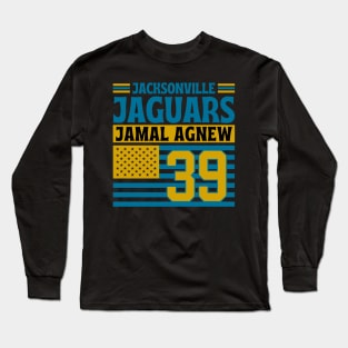 Jacksonville Jaguars Agnew 39 American Flag Football Long Sleeve T-Shirt